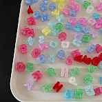 Transparent Crackle Acrylic Beads, Large Hole Beads, Letter, Mixed Color, 19.1~21x8.7~20.5x13.6~13.8mm, Hole: 6.3mm, about 156pcs/500g(OACR-N163-45)