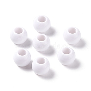 Opaque Acrylic European Beads, Large Hole Beads, Rondelle, White, 12x9.5mm, Hole: 5.5mm(OPDL-C002-11B)