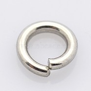 304 Stainless Steel Open Jump Rings, Stainless Steel Color, 10x1.4mm, Inner Diameter: 7.2mm(STAS-E067-10-10mm)