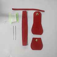 DIY Purse Making Kit, Including Cowhide Leather Bag Accessories, Iron Needles & Waxed Cord, Red, 5x5.3cm(PURS-PW0001-594H)