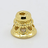 Real 18K Gold Plated Brass Bead Cones, 7x8mm, Hole: 2mm(KK-K093-03G)