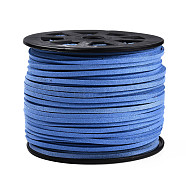 Faux Suede Cords, Faux Suede Lace, Royal Blue, 1/8 inch(3mm)x1.5mm, about 100yards/roll(91.44m/roll), 300 feet/roll(LW-S028-30)
