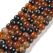 Natural Agate Beads Strands, Dyed & Heated, Faceted, Round, Black, 10mm, Hole: 0.8mm, about 37pcs/strand, 14.96''(38cm)(G-M437-B01-01O)