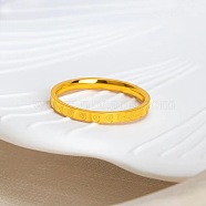 Heart Pattern Stainless Steel Finger Rings, Golden, US Size 7(17.3mm)(FS-WG2B97B-02)