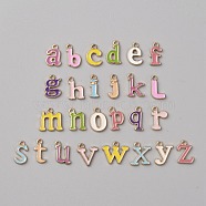 Alloy Enamel Pendants, Light Gold, Letter Charm, Mixed Color, Letter A~Z, 12.5~13.5x5~14.5x1.5mm, Hole: 1.4mm, 26pcs/set(ENAM-CJC0003-60KCG)