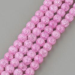 Synthetic Crackle Quartz Beads Strands, Round, Dyed, Violet, 10mm, Hole: 1mm, about 40pcs/strand, 15.7 inch(GLAA-S134-10mm-03)