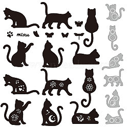 Carbon Steel Cutting Dies Stencils, for DIY Scrapbooking, Photo Album, Decorative Embossing Paper Card, Stainless Steel Color, Cat Pattern, 171x175x0.8mm(DIY-WH0309-1146)