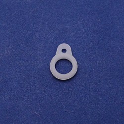 Silicone Pendant, for Electronic stylus & Lighter Making, Ring, Clear, 16x12x6mm, Hole: 2.5mm, 8mm inner diameter(SIL-WH0001-08F)