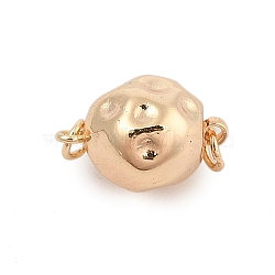 Brass Box Clasps, with Jump Ring and Push Button, Round, Real 18K Gold Plated, 14.5x9mm, Hole: 2mm(KK-L223-006G)