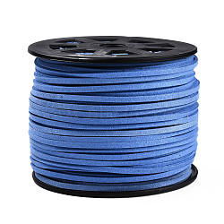 Faux Suede Cords, Faux Suede Lace, Royal Blue, 1/8 inch(3mm)x1.5mm, about 100yards/roll(91.44m/roll), 300 feet/roll(LW-S028-30)