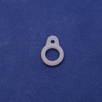 Silicone Pendant, for Electronic stylus & Lighter Making, Ring, Clear, 16x12x6mm, Hole: 2.5mm, 8mm inner diameter