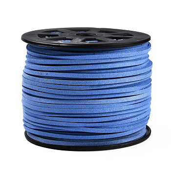 Faux Suede Cords, Faux Suede Lace, Royal Blue, 1/8 inch(3mm)x1.5mm, about 100yards/roll(91.44m/roll), 300 feet/roll