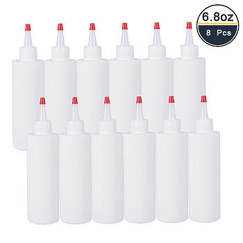 Plastic Glue Bottles, White, 15.1x4.7cm, Capacity: 200ml, 8pcs/set