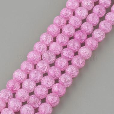 10mm Violet Round Crackle Quartz Beads