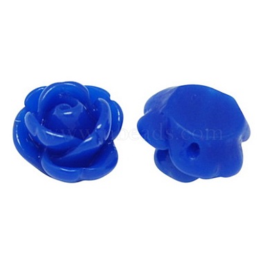 9mm Blue Flower Resin Beads