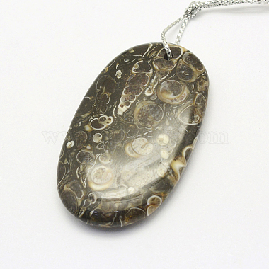 Natural Fossil Pendants(G-G694-A-07)-2