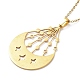 201 Stainless Steel Moon with Star Pendant Necklace with Cable Chains(NJEW-Q317-06G)-3