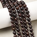 Garnet Round Beads Strands, 6mm, Hole: 1mm, about 62pcs/strand, 15.3 inch(G-O081-01-6mm)