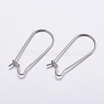 Tarnish Resistant 316 Surgical Stainless Steel Hoop Earrings Settings, Stainless Steel Color, 25x10.5x0.7mm, 21 Gauge, Pin: 0.7mm(STAS-K146-040-25x12mm)
