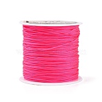 Nylon Braided Cord, Chinese Knotting Cord for Jewelry Making Macrame Craft, Hot Pink, 0.8mm, 38~40m/Roll(NWIR-C003-01A-06)