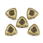 Tibetan Style Alloy Beads, Antique Bronze, Triangle, 14.5x15.5x7mm, Hole: 2.2mm(FIND-A063-01B-AB)
