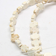 Geark Cross Natural Magnesite Beads Strands, 8x8x3mm, Hole: 1mm; about 49pcs/strand, 15.5 inches(G-N0131-04B)