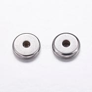 304 Stainless Steel Beads, Drum, Stainless Steel Color, 7x2mm, Hole: 2mm(STAS-K146-063-7mm)