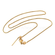 304 Stainless Steel Box Chain Necklace for Women, for Beadable Necklace Making, Golden, 17.24 inch(43.8cm)(NJEW-G104-05G)