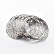 Carbon Steel Memory Wire, for Collar Necklace Making, Necklace Wire, Platinum, 18 Gauge, 1mm, about 400 circles/1000g(MW11.5CM-1-NF)