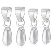 6Pcs 2 Style 925 Sterling Silver Pendants Bails, Ice Pick Pinch Bails, with 925 Stamp, Silver, 12~13.5mm, Hole: 4x3mm, Pin: 0.5~0.7mm, 3pcs/style(STER-BBC0001-12)