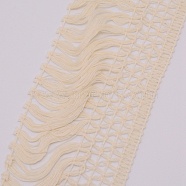 Cotton Lace Ribbon Edge Trimmings, Tassel Ribbon, for Sewing Cloth Craft, Antique White, 4 inch(100mm), about 45yards/roll(41.15m/roll)(OCOR-WH0060-01A-03)