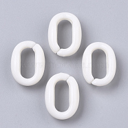 Acrylic Linking Rings, Quick Link Connectors, For Jewelry Cable Chains Making, Oval, Creamy White, 16x11x6.5mm, Inner Diameter: 11x5mm, about 1136pcs/500g(OACR-S029-119A-09)
