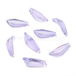Transparent Glass Pendants, Petaline, Lilac, 21.5x8x5mm, Hole: 1mm(GLAA-B004-01G)