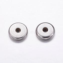 Tarnish Resistant 304 Stainless Steel Beads, Drum, Stainless Steel Color, 7x2mm, Hole: 2mm(STAS-K146-063-7mm)