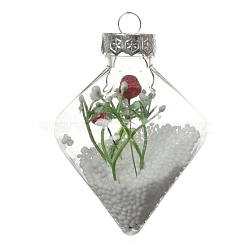 Transparent Plastic Fillable Ball Pendants Decorations, Christmas Tree Hanging Ornament, Teardrop, 106x82mm(XMAS-PW0002-04K)