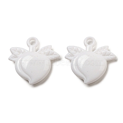 Opaque Acrylic Pendants, Peach, 27x28x6mm, Hole: 3mm, about 289pcs/500g(SACR-L007-049B)