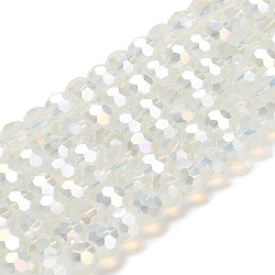 Imitation Jade Glass Beads Stands, AB Colors, Faceted, Round, Clear, 6x5.5mm, Hole: 1.2mm, about 91~93pcs/strand, 19.57~50.6 inch(49.7~50.6cm)(EGLA-A035-J6mm-B06)