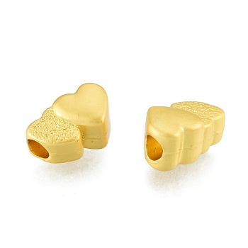 Alloy European Beads, Large Hole Beads, Matte Style, Heart, Matte Gold Color, 8x12.5x7mm, Hole: 3.5mm