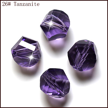 Imitation Austrian Crystal Beads, Grade AAA, Faceted, Polygon, Blue Violet, 8mm, Hole: 0.9~1mm