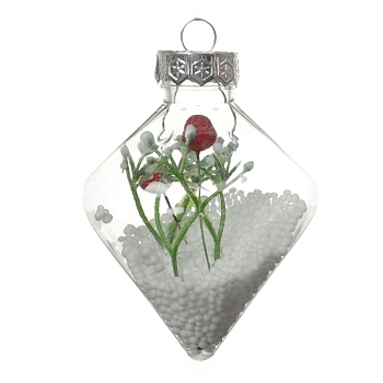 Transparent Plastic Fillable Ball Pendants Decorations, Christmas Tree Hanging Ornament, Teardrop, 106x82mm