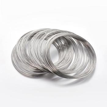 Carbon Steel Memory Wire, for Collar Necklace Making, Necklace Wire, Platinum, 18 Gauge, 1mm, about 400 circles/1000g