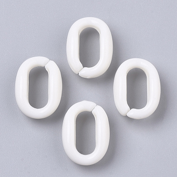 Acrylic Linking Rings, Quick Link Connectors, For Jewelry Cable Chains Making, Oval, Creamy White, 16x11x6.5mm, Inner Diameter: 11x5mm, about 1136pcs/500g