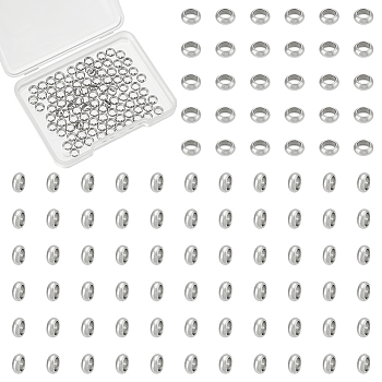 201 Stainless Steel Beads, Rondelle, Stainless Steel Color, 5x2mm, Hole: 3mm, 100pcs