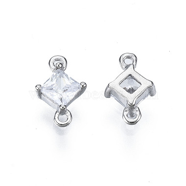 Long-Lasting Plated 925 Sterling Silver Cubic Zirconia Links(STER-ZX003-03P-NF)-2