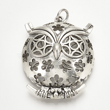 Antique Silver Owl Brass Pendants