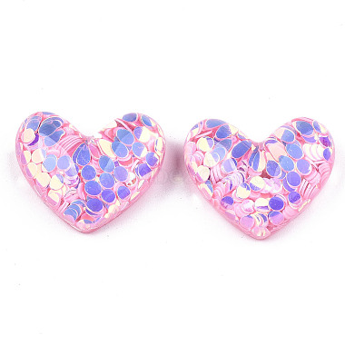 Pink Heart Acrylic Cabochons