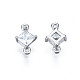 Long-Lasting Plated 925 Sterling Silver Cubic Zirconia Links(STER-ZX003-03P-NF)-2