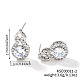 Geometric Hollow Design Brass Rhinestone Stud Earrings(MB5666-2)-1