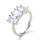 Clear Cubic Zirconia Oval Adjustable Ring(RJEW-I087-13P)-1