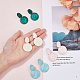 4 Pairs 4 Colors Alloy Enamel Flat Round Dangle Stud Earrings for Women(EJEW-FI0002-65)-3